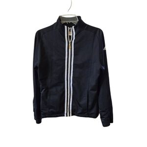 Adidas Vintage  Womens Track Jacket Black White Stripes L‎